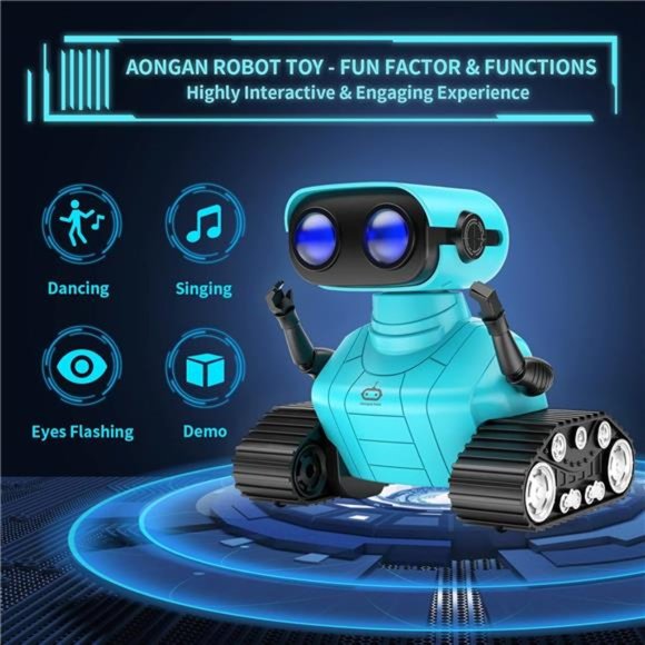 Remote Control Robot Toys for Kids, Dancing Singing Music LED Eyes Demo, (Blue) - Picture 3 of 7